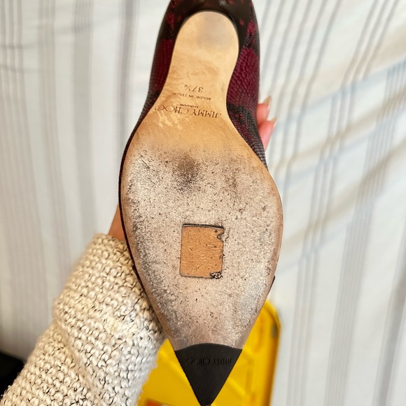 Jimmy Choo Kix Snakeskin Ankle Booties 37.5 - Picture 9 of 13